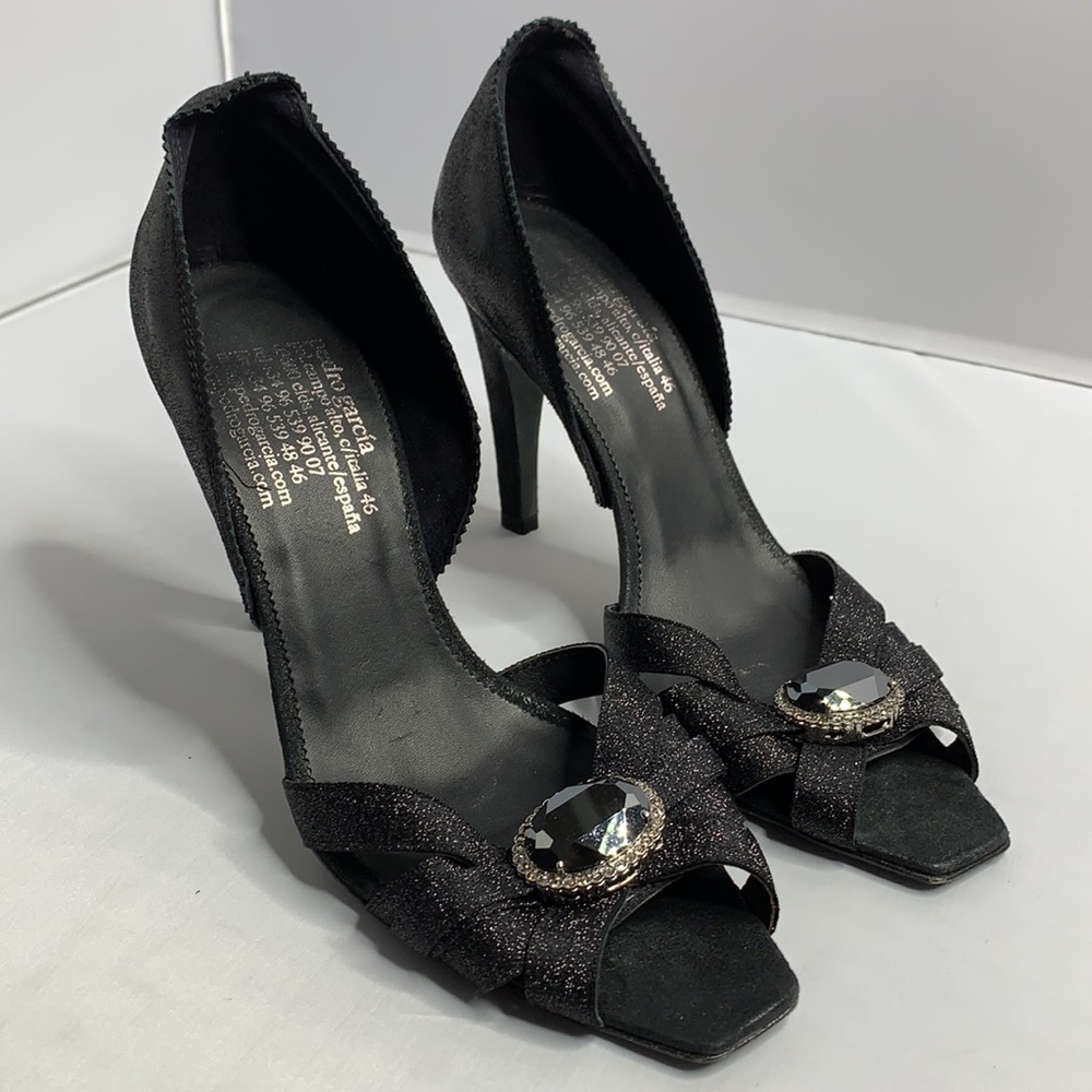 Pedro Garcia Black Swarovski crystal Heels (bs2)